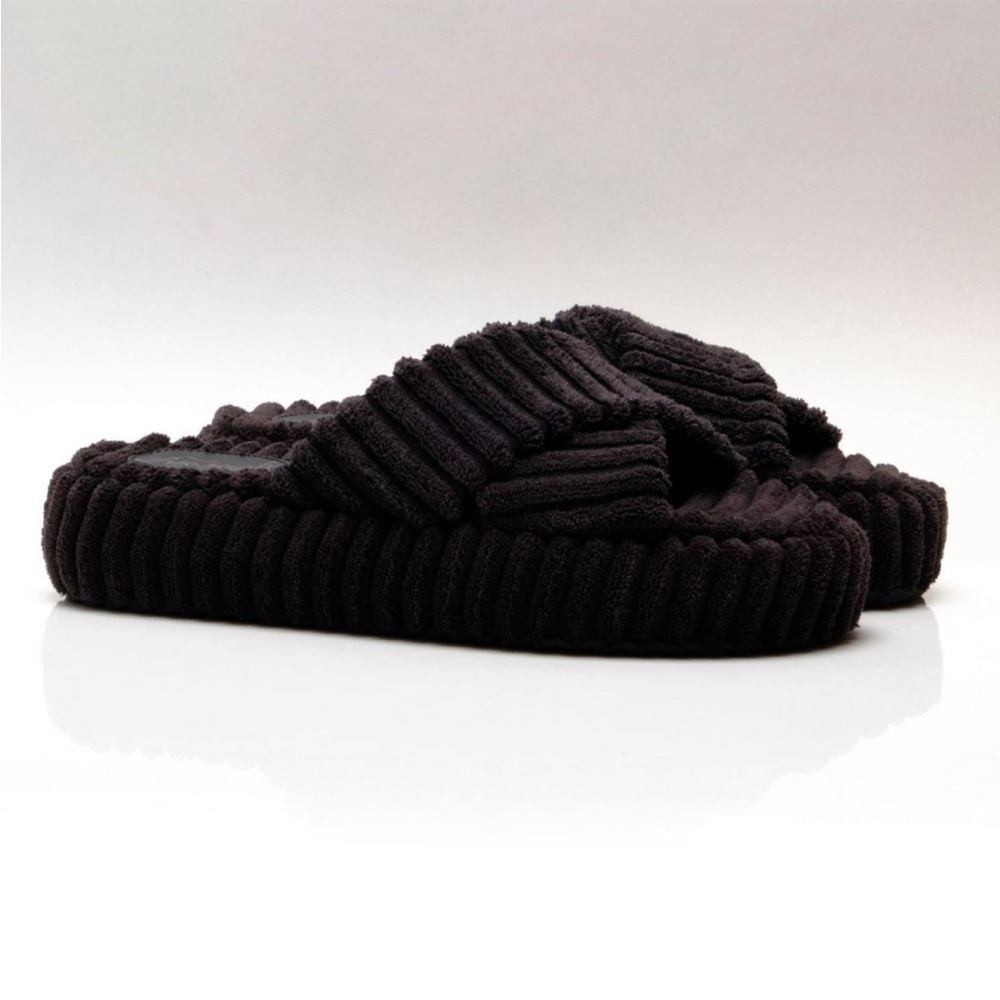 NWT Free People “Two Days In Ibiza” Black Terrycloth Sandals SIZE 8 - Picture 4 of 11